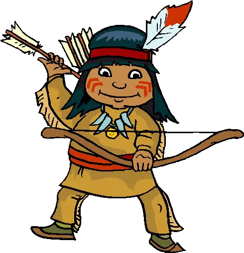  Native American With Bow And Arrow Cartoon Native American Indian Png Indian Arrow Png