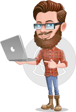  Vector Cartoon Characters Cartoon Man With Beard And Glasses Png Cartoon Man Png