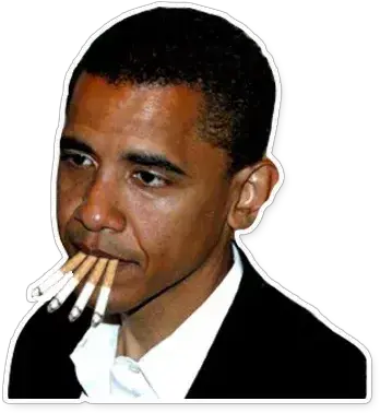  Obama Whatsapp Stickers Barack Obama Smoking Cigarette Png Obama Transparent