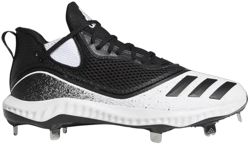  Adidas Icon V Bounce Low Menu0027s Metal Cleats Shoes White Black Black Cleats Adidas Icon V Png Track Shoe Icon