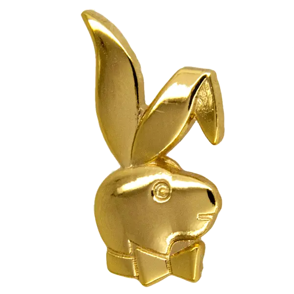  Download Playboy Bunny Pin Gold Brass Png Playboy Logo Png