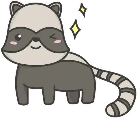  Kawaii Racoon Winking Flat Transparent Png U0026 Svg Vector File Dot Raccoon Emoji Icon