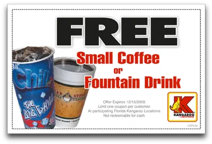  Free Small Coffee Or Fountain Drink Kangaroo The Pantry Png Fountain Drink Png