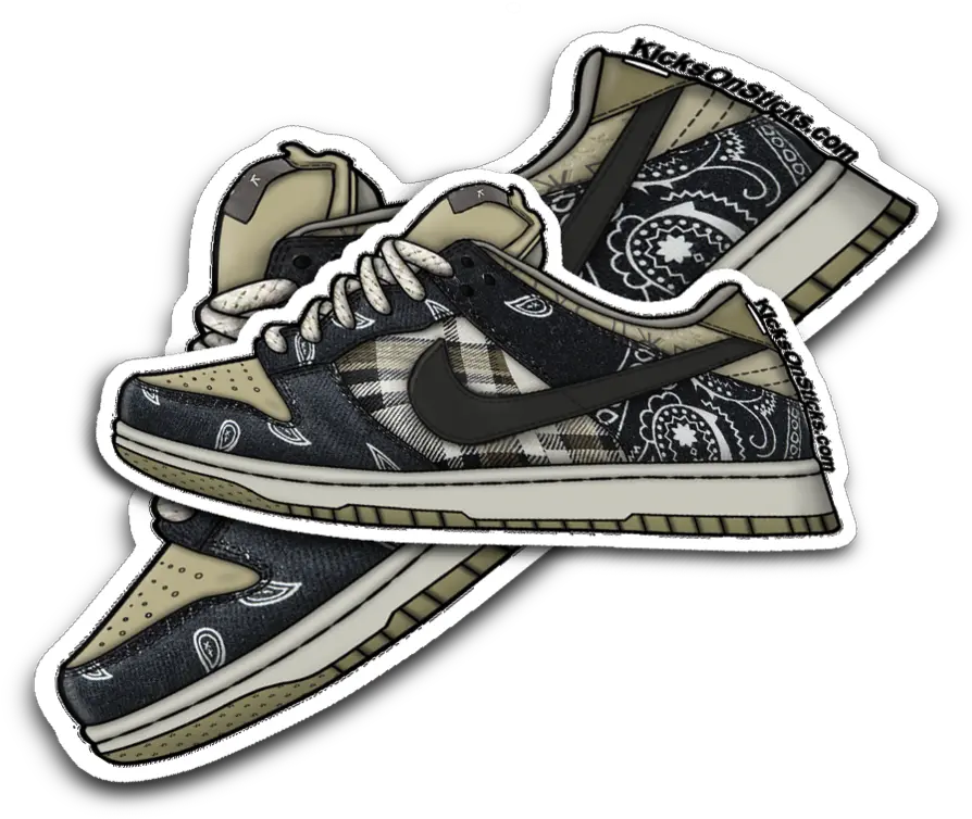  Nike Dunk Sb Low Travis Scott Sneaker Sticker Travis Scott Shoe Stickers Png Small Nike Logo