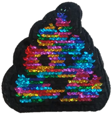  Reversible Sequin Rainbow Poop Emoji Myletterbaby Crochet Png Rainbow Emoji Png