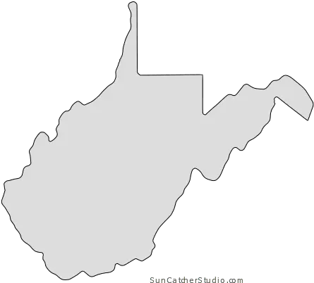  West Virginia Map Outline Printable State Shape Stencil West Virginia State Shape Png Us Map Outline Png