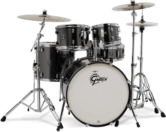  Gretsch Energy Drum Set Brushed Silver Dw Design Series Black Satin Png Drum Set Transparent Background