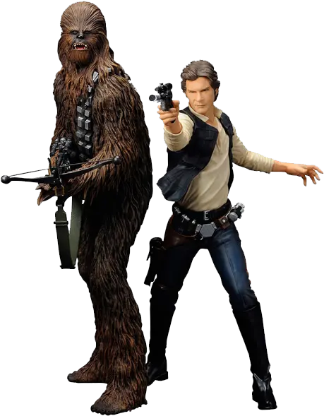  Clip Art Library Star Wars Artfx Statue Han Solo And Chewbacca Figures Png Chewbacca Png