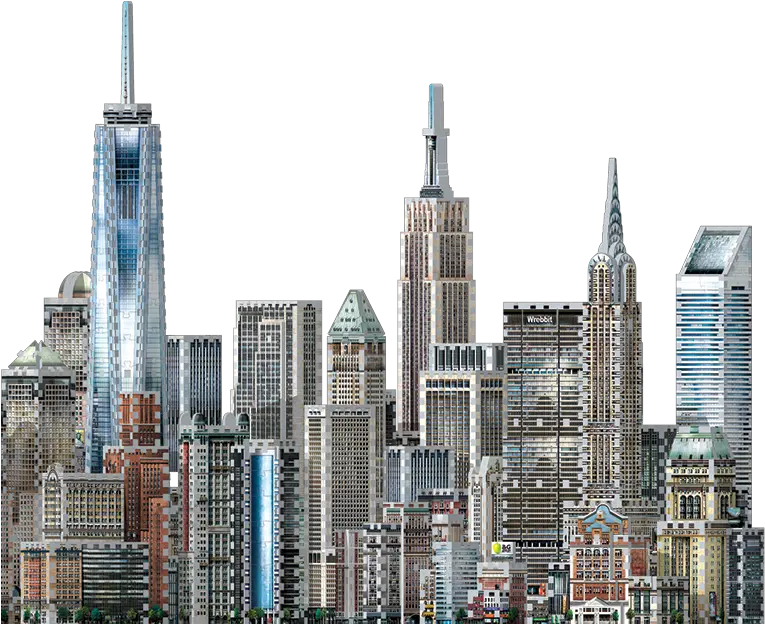  New York Collection Wrebbit 3d Puzzle New York Png New York City Skyline Png