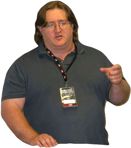  Gabe Newell Pointing Transparent Png Stickpng Gabe Newell Pointing Gun Png