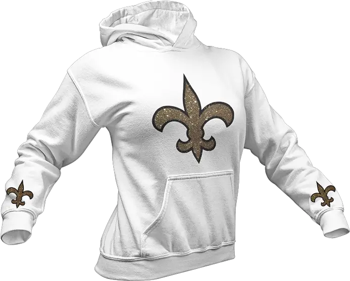  Glitter Vinyl New Orleans Saints Fleur White Louis Vuitton Hoodies Png New Orleans Saints Png