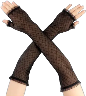  Pattern Black Lace Fingerless Gloves Tights Png Fishnet Pattern Png