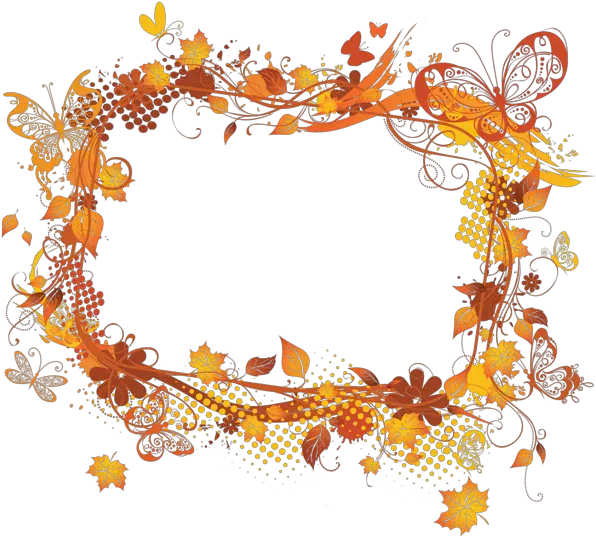  Vector Frame Fall Clip Art Borders Clipart Autumn Tree Border Png Fall Flowers Png