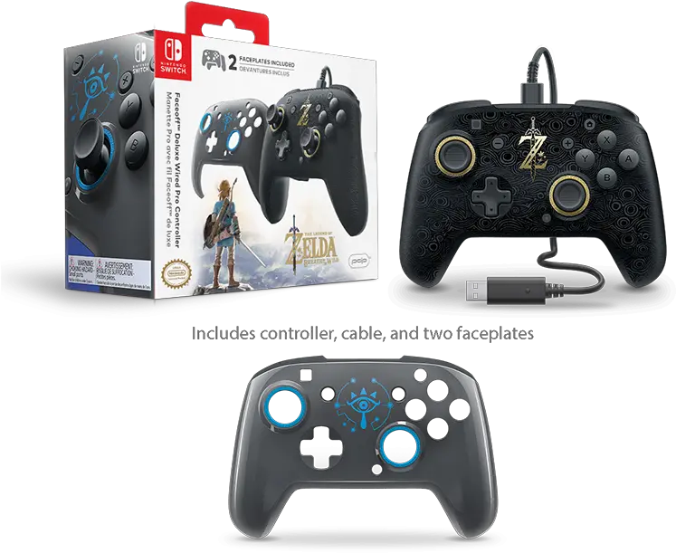  Pdp Faceoff Wired Pro Controller For Switch Zelda Pro Controller Switch Zelda Png Switch Controller Png