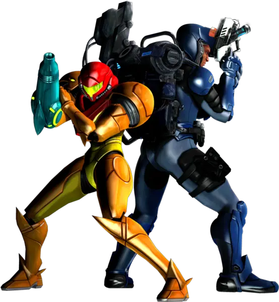  Samus Aran And Anthony Higgs Metroid Metroid Other M Suit Png Samus Png