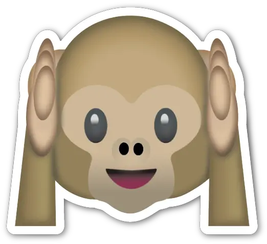  Download Hd Hear No Evil Monkey Monkey Covering Ears Emoji Png Monkey Emoji Png