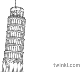  Leaning Tower Of Pisa Black And White Piazza Dei Miracoli Png Leaning Tower Of Pisa Png