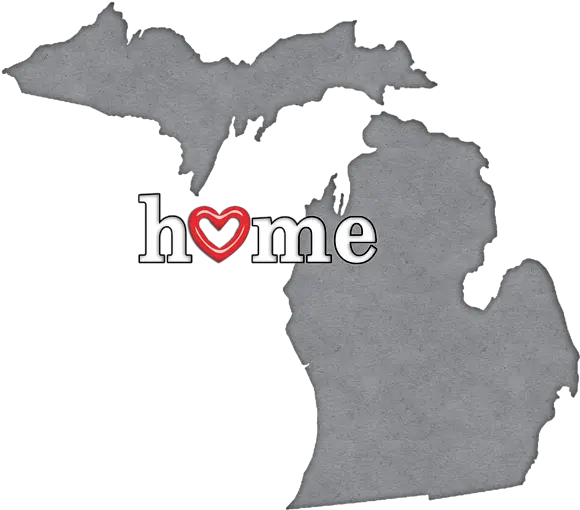  State Map Outline Michigan With Heart In Home Kids T Shirt Muskegon Michigan On Map Png Michigan Outline Png