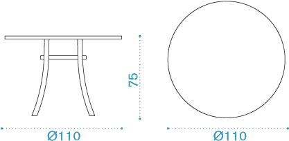  Round Table 110cm Elisir Ethimo Dining Round Table Diagram Png Round Table Png