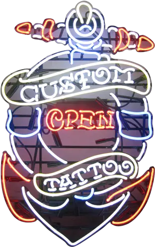  Open Custom Tattoo Neon Sign Tattoo Neon Png Neon Sign Png