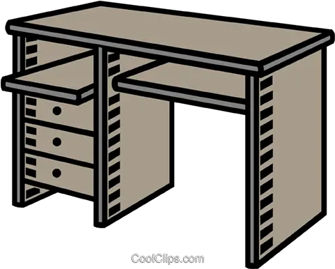  Computer Desk Royalty Free Vector Clip Art Illustration Computer Table Clip Art Png Computer Desk Png