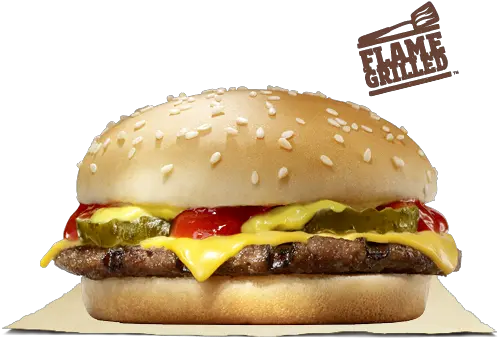  Flame Grilled Cheeseburger Burger King Cheese Burger Burger King Png Flame Border Png