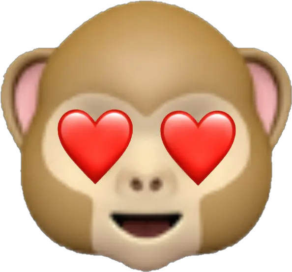  Emoji Monkey Heart Hearteyes Monkey With Heart Eyes Emoji Png Heart Emojis Transparent