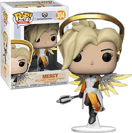  Mercy Figurine Overwatch Funko Pop Games 304 Funko Pop Overwatch Png Mercy Png