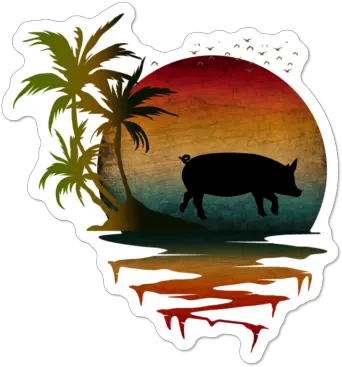  Pig Stickers Design By Humans Domestic Pig Png Flying Pig Icon