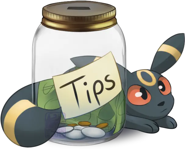  Download Umbreon Tip Jar Tip Jar Twitch Png Tip Jar Png