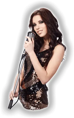 Female Singer Png Image Girl Singing With Mike Png Singer Png