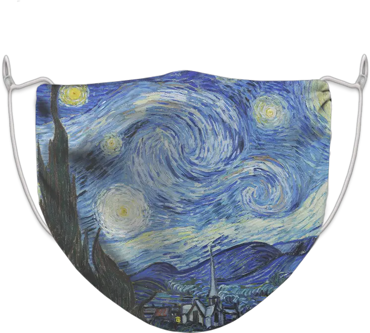  Starry Night Vincent Van Gogh Face Mask Starry Png Starry Night Icon