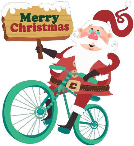  Santa Claus Riding Bicycle Merry Christmas Santa Png Bike Rider Png