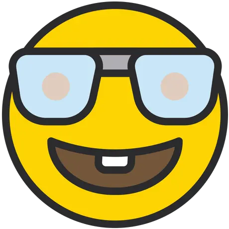  Nerd Face Emoji Icon Of Colored Outline Style Available In Happy Png Nerd Emoji Png