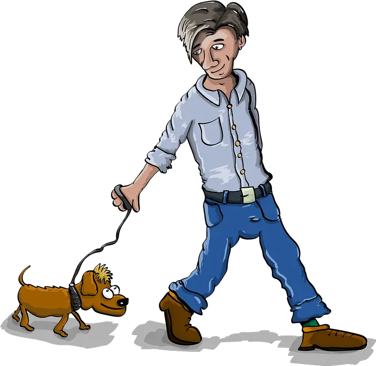  Man Dog Walking Sad Boy Walking Dog Clipart Png Dog Walking Png