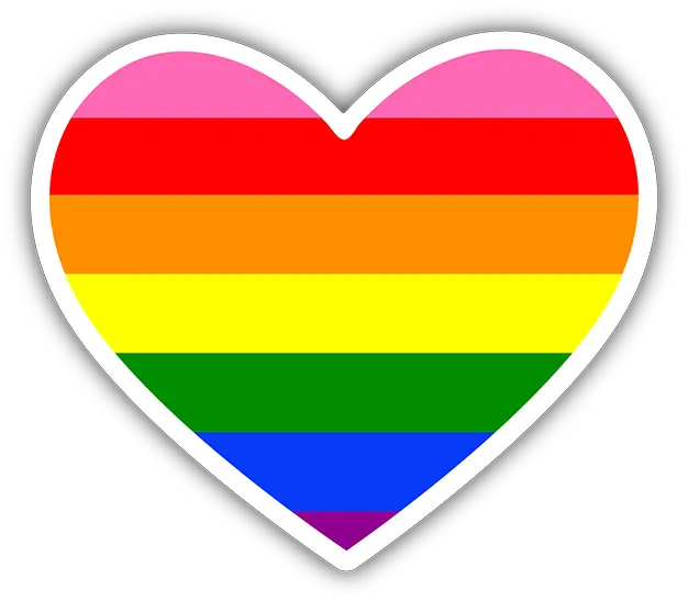  Download Gay Pride Rainbow Flag Heart Pride Flag Sticker Png Rainbow Flag Transparent