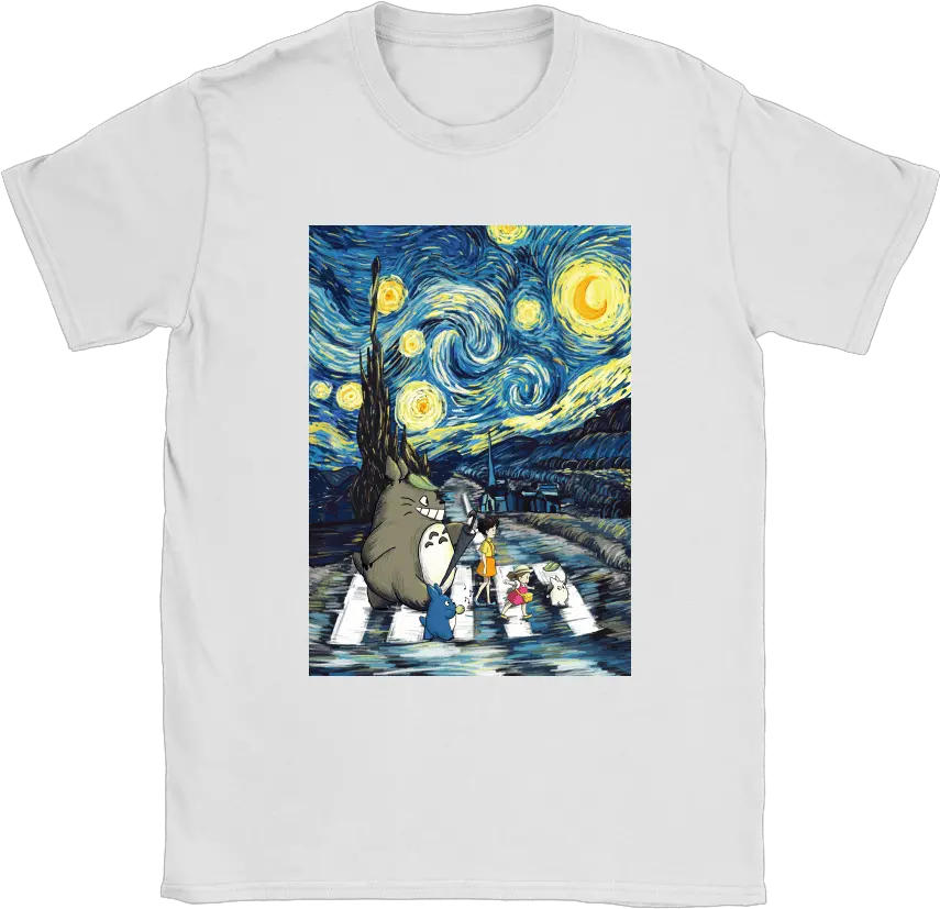  My Neighbor Totoro Starry Night Crosswalk Shirts U2013 Teextee Store Short Sleeve Png Totoro Transparent