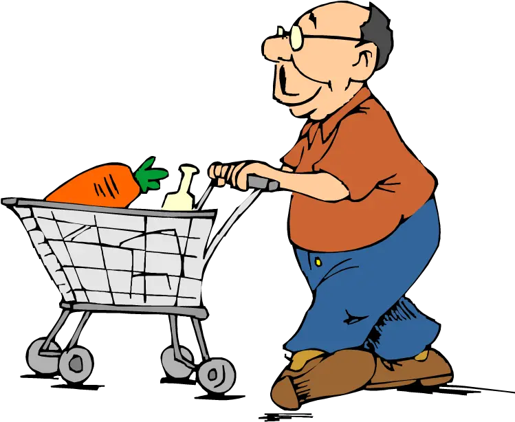  Men Clipart Grocery Shopping Pushing Shopping Cart Png Clipart People Shopping Png