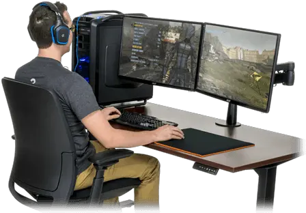  17 Awesome Pc Build Setup Desktop Computer Table For Games Png Computer Desk Png