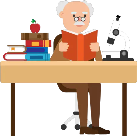  Fileprofessor Reading A Book Cartoon Reading A Book Png Cartoon Book Png