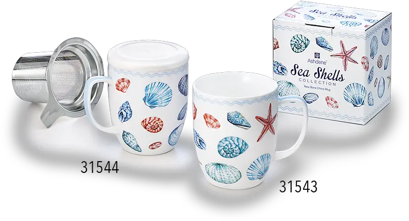  31544 Herb Tea Mug Sea Shells New Bone China With Giftbox Serveware Png Sea Shells Png