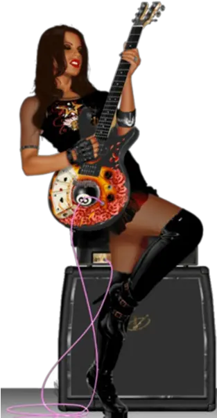  Guitar Girl Playing Png Official Psds Electric Guitar Playing Png