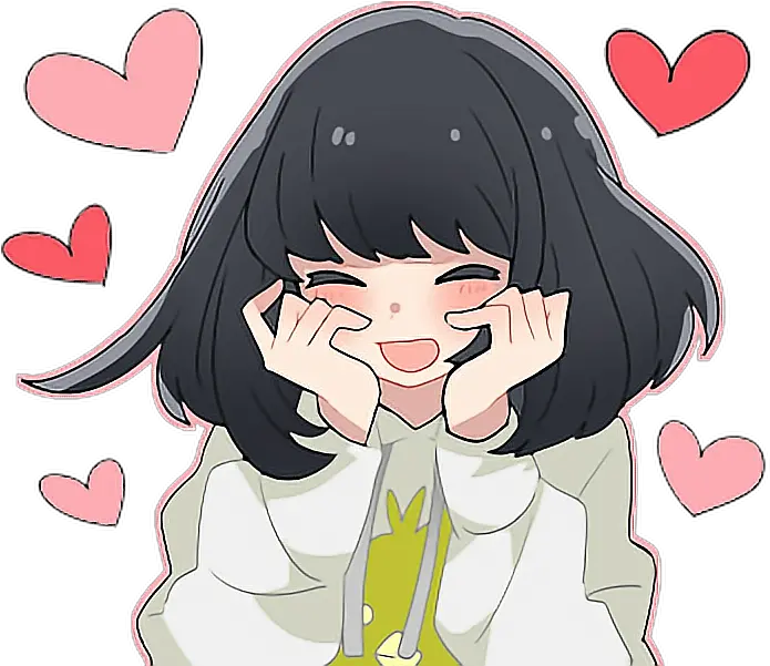  Cute Kawaii Lovely Anime Blushing Girl Cat Parker And Birds Parker Png Anime Blush Png