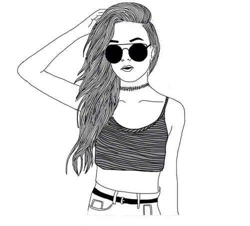  Tumbler Drawing Transparent Png Transparent Girl Sketch Png Girl Drawing Png