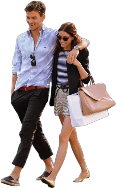  Download Couple Walking Png Olivia Palermo Short Hair Fashion Png