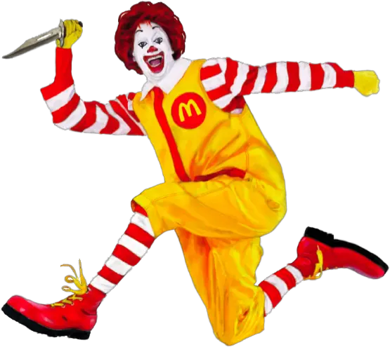  Ronald Mcdonald With A Knife Png Official Psds Ronald Mcdonald Transparent Background Cartoon Knife Png