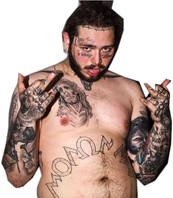  Post Malone Png Image Background Post Malone Tattoos Body Post It Png