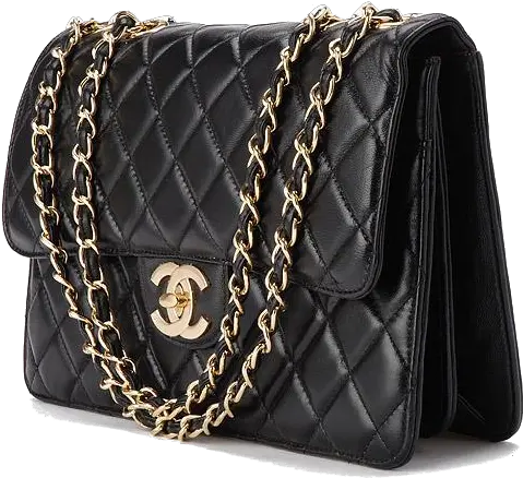  Download Fashion Leather Bag Black Handbag Chanel Hq Png Chanel Black Sling Bag Bag Png