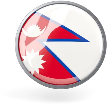  Metal Framed Round Icon Round Nepali Flag Png Nepal Flag Png