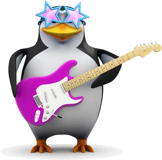  Penguins Play Cartoon Guitar Clipart Hope I Catch A Good Meme Sayori Png Cartoon Guitar Png